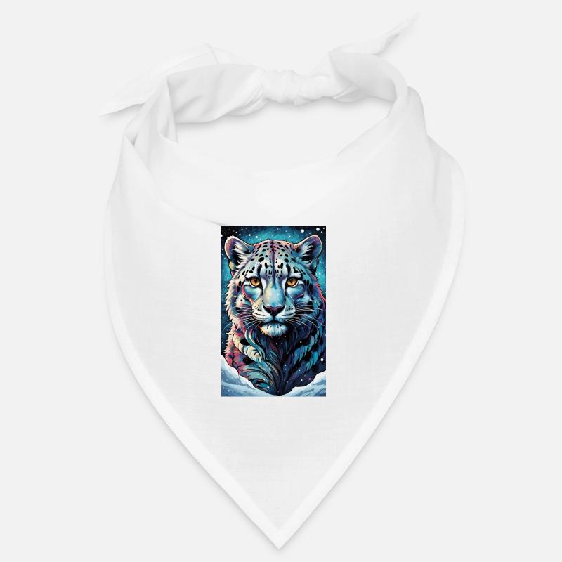 Schneeleopard | Leopard | Raubtier - Bandana - Weiß