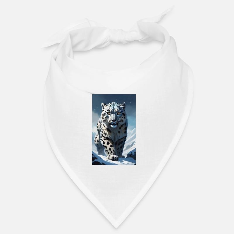 Schneeleopard | Leopard | Raubtier - Bandana - Weiß