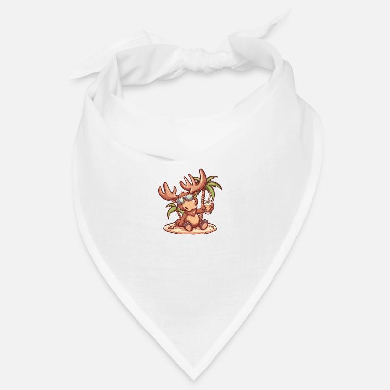Elch Sommer Strand Comic Bandana