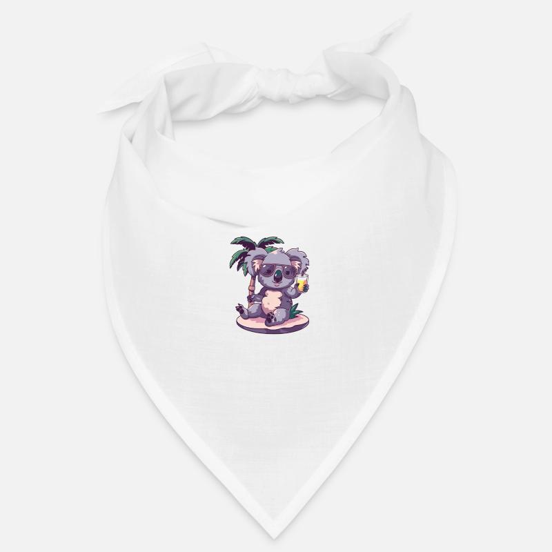 Koala Sommer Strand Comic - Bandana - Weiß