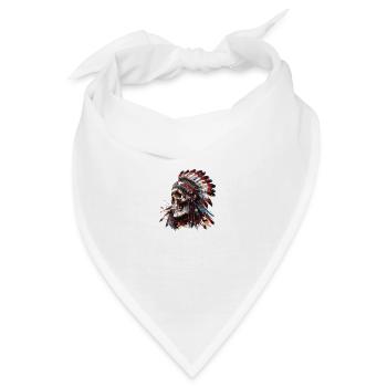 Indianer Häuptling Skelett - Bandana - Weiß - Vorne