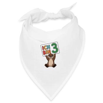 Ich bin 3 Jahre dritter Geburtstag - Bandana - Weiß - Vorne