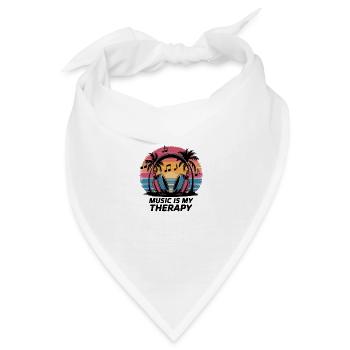 Musik ist meine Therapie für Musikliebhaber - Bandana - Weiß - Vorne