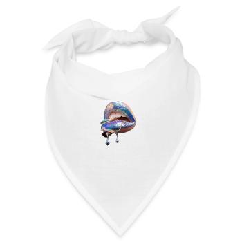 Faszinierende Chrom Lippen Im Trendigen Look - Bandana - Weiß - Vorne