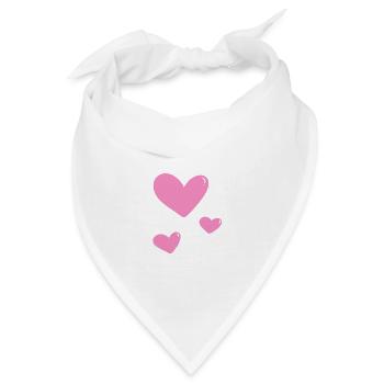 Rosa Herzchen - Bandana - Weiß - Vorne