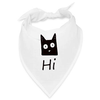 Katze Hi - Bandana - Weiß - Vorne