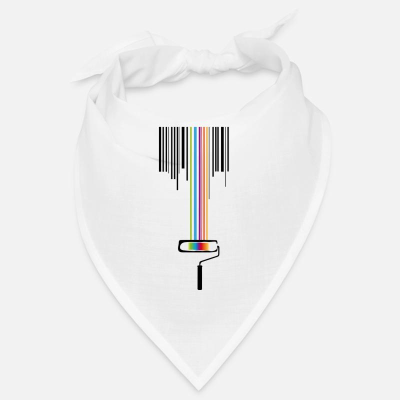 A paint roller with a bar code Bandana