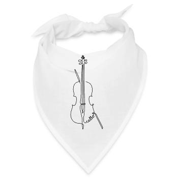 one line cello - Bandana - Weiß - Vorne