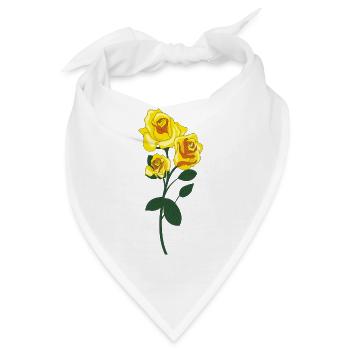 gelbe Rose - Bandana - Weiß - Vorne