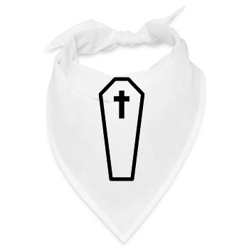 kontur sarg beerdigen kreuz grab friedhof tot grab - Bandana - Weiß - Vorne