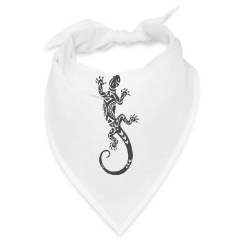 Maori Tattoo Macht Echse schwarz - Bandana - Weiß - Vorne
