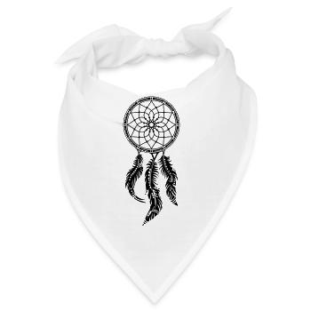 Indianischer Traumfänger, Federn, dreamcatcher, - Bandana - Weiß - Vorne
