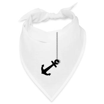 Anker mit Seil - Bandana - Weiß - Vorne