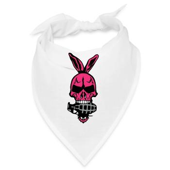tod kaninchenohr kopf schaedel granate 1 - Bandana - Weiß - Vorne