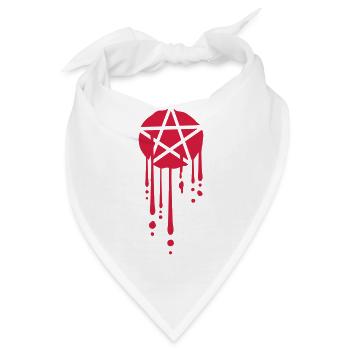Logo Blutiges Pentagramm - Bandana - Weiß - Vorne