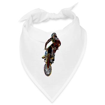 Motocross Racing T-Shirt Enduro T Shirt Supercross - Bandana - Weiß - Vorne