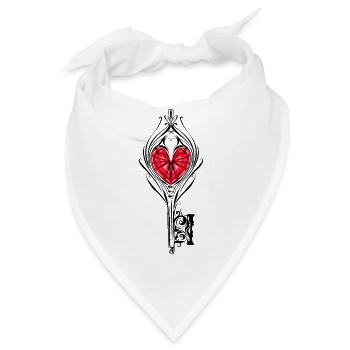 Schlüssel zum Herzen - Bandana - Weiß - Vorne