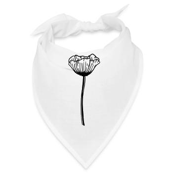 Mohn Blume - Bandana - Weiß - Vorne