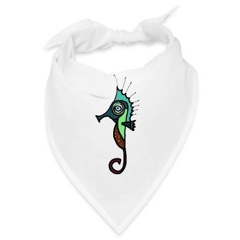 Seepferdchen - Bandana - Weiß - Vorne