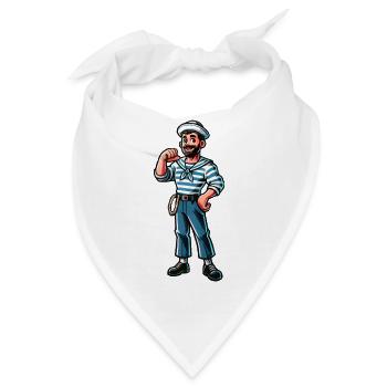 Seemann Kapitän - Bandana - Weiß - Vorne