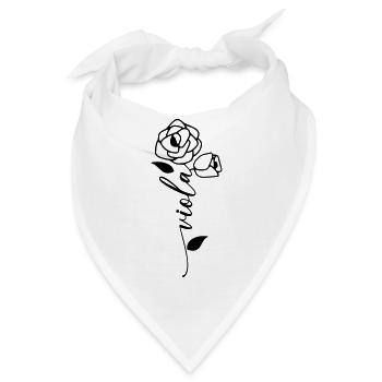 Viola Name Vorname Namensblume - Bandana - Weiß - Vorne