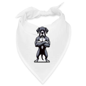 Deutsche Dogge Doggen Doggenbesitzer Doggenfan - Bandana - Weiß - Vorne