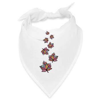 Ahorn Blatt Bunt Herbst - Bandana - Weiß - Vorne