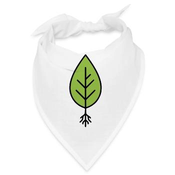 Grüner Blatt Linienlogo - Bandana - Weiß - Vorne