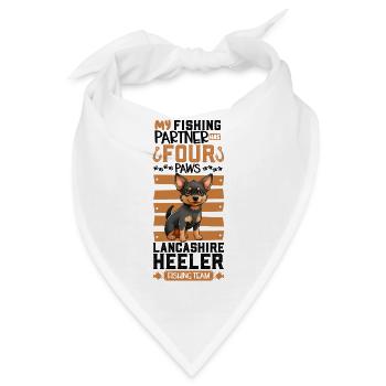 Angeln und Lancashire Heeler - Bandana - Weiß - Vorne