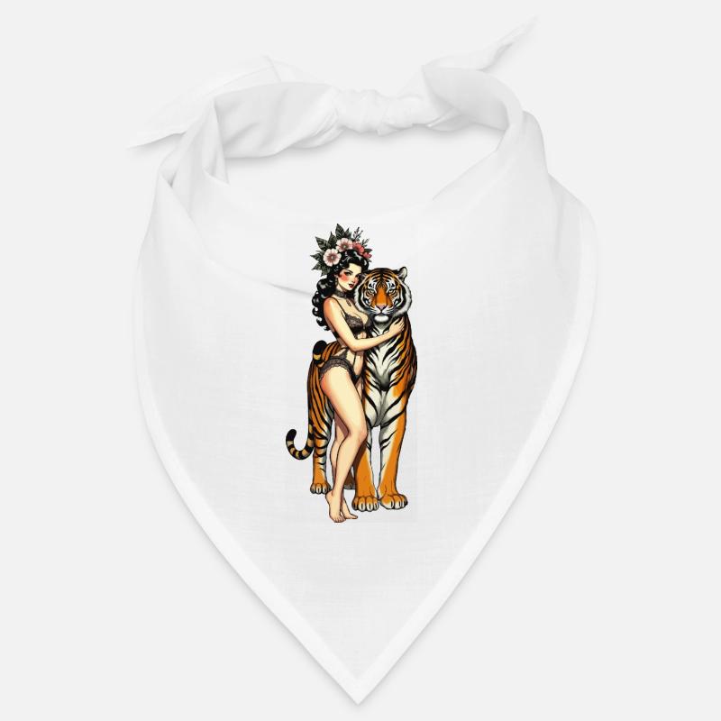 Pin-up-Mädchen mit Tiger Bandana