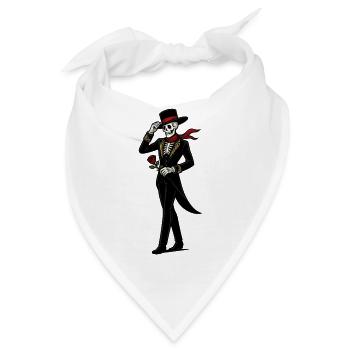 Skelett Mariachi Rose - Bandana - Weiß - Vorne