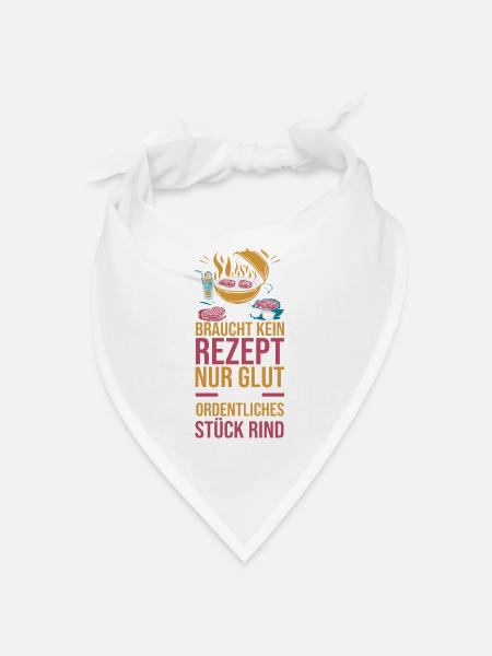 Barbecue, fête des pères, papa - Bandana - blanc - Devant