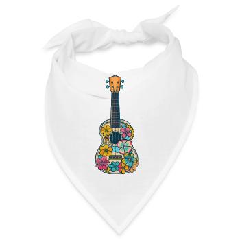 Ukulele Comic-Stil - Bandana - Weiß - Vorne