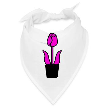 Blume - Bandana - Weiß - Vorne