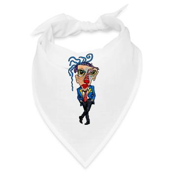 Bizarrer Clown im Anzug Kunststil - Bandana - Weiß - Vorne