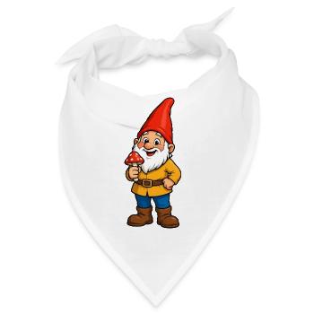 Fröhlicher Waldfürst mit Pilz - Bandana - Weiß - Vorne