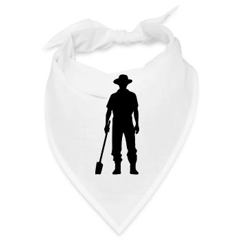 Farmer mit Spaten Silhouette - Bandana - Weiß - Vorne