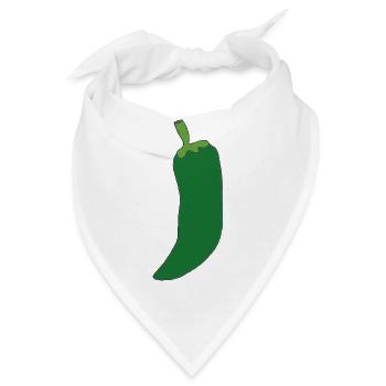 Grüne Chili Silhouette - Bandana - Weiß - Vorne