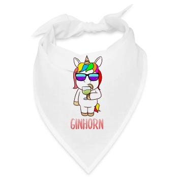 Ginhorn Gin Einhorn Drink Karneval Outfit - Bandana - Weiß - Vorne