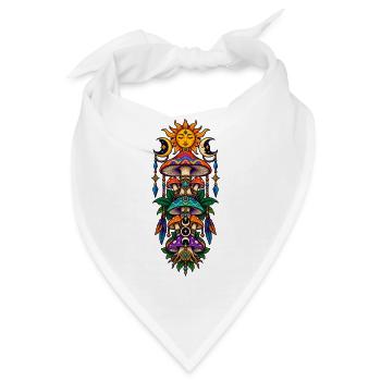 Sonnenmond Pilzturm Farbzauber - Bandana - Weiß - Vorne