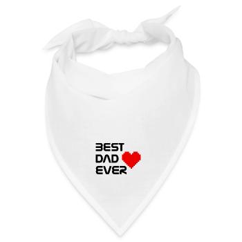 BEST DAD EVER mit Pixelherz - Bandana - Weiß - Vorne