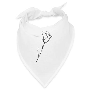 Tulpe Zeichnung Blumenmotiv schlicht - Bandana - Weiß - Vorne