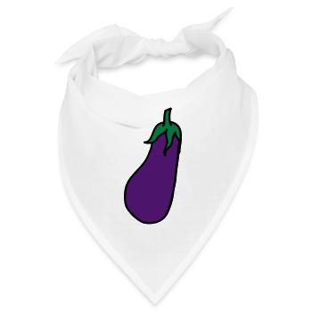 Aubergine Eggplant - Bandana - Weiß - Vorne