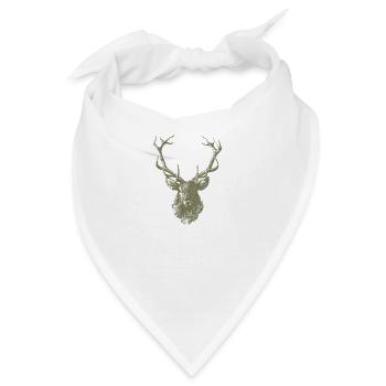 Hirsch Hirschgeweih Jäger Jagd Hirschjagd Wild - Bandana - Weiß - Vorne