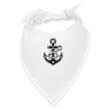 Anker Boot Schiff Nautik - Bandana - Weiß - Vorne