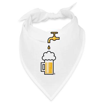 Bierkrug Zapfhahn (Bier Maßkrug Bierseidel / 2C) - Bandana - Weiß - Vorne
