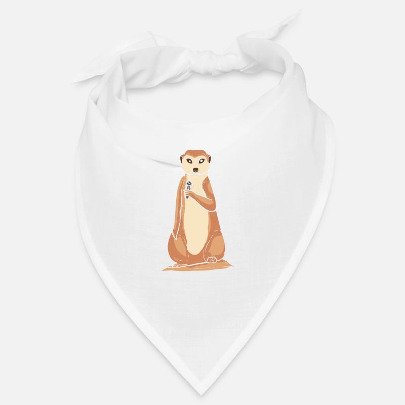 Erdmännchen - Bandana - Weiß
