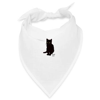 Katze schwarz gelb Good luck - Bandana - Weiß - Vorne