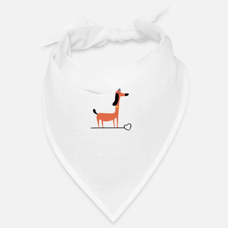 Teckel-teckel-teckel-amour teckel-teckel - Bandana - blanc