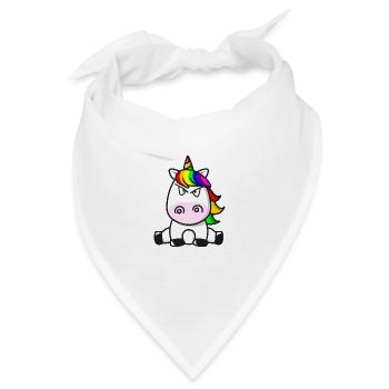 Ich hasse Menschen Süßes Einhorn Böser Blick - Bandana - Weiß - Vorne